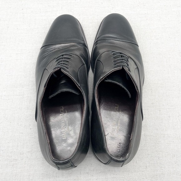 Bruno Magli Mens‎ 8.5 M Maico Cap Toe Oxfords Black Leather Dress Shoes Lace Up main image 6